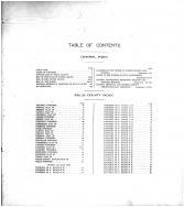 Table of Contents, Wells County 1911 Microfilm